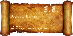 Bajcsi Barna névjegykártya